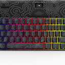 HITIME 60% Percent Keyboard, Topographic Theme Keyboard, XVX M61 Pro Bluetooth/2.4GHz/USB-C Wireless Mechanical Gaming Key Board, Hot Swappable Creamy Pre-lubed Switch, RGB