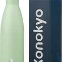 Konokyo Insulated Water Bottles,17 oz Double Wall Stainless Steel Vacumm Metal Flask for Sports Travel,Macaron Green