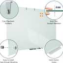 White Board for Wall - 48" x 36" White Glass Board 4 X 3 FT