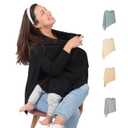 Breathable Nursing Cover Up for Breastfeeding - Privacy Nursing Covers - Newborn Essentials Must Haves - Improved Poncho by Gold Mamas - Ebony