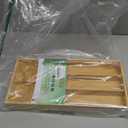 guiogc Bamboo Silverware Organizer, Kitchen Silverware Drawer Organizer, Utensil Tray Holder, Cutlery Tray for Spoons, Forks, Knives (Double Layer-Medium)