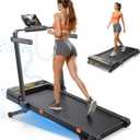 Acezoe Foldable Treadmill with 10% / 15% Incline, 3.0 HP Walking Pad with Handle Bar, 300 lb Capacity Treadmills for Home/Office, Under Desk Treadmill with App & Speaker, 0.6-10 MPH (Black Orange)