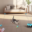 Interactive Cat Toy for Indoor - Automatic Cat Treadmill with Remote Control, 3 Speeds, Quiet Motor & Durable Design | Indoor Chase Hunting Feather Toys for Fitness, Playtime & Energy Release (Blue)