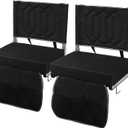 Stadium Seats for Bleachers with Back Support, Bleacher Seats with Backs and Cushion Wide, Portable Folding Comfort Stadium Chair with Shoulder Strap, Carry Handle, Storage Pockets (2 Pack, Black)