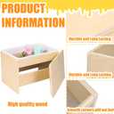 DoubleFill Wooden Sand and Water Table with Lid and White Plastic Bin for Toddler, Learning Tray for Picnic, Classroom and Backyard, Ages 3-5