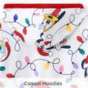 Disney Mickey and Friends Family Matching Christmas Hooded Sweatshirt Casual Mickey Snow Pattern Long Sleeve Pullover Hoodies (White, L)