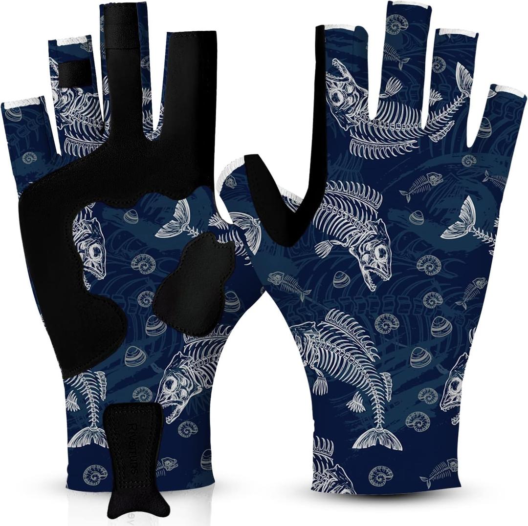 Riverruns Fishing Gloves UPF 50+ Sun Gloves UV Protection Men Women for Outdoor, Kayaking, Rowing, Paddling, Canoeing, Hiking, XL