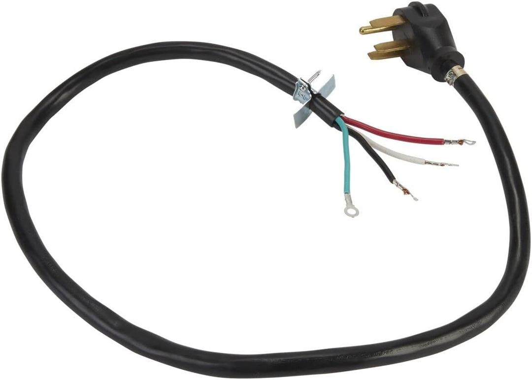 Whirlpool PT400 Genuine OEM Power Cord For Ranges 4 Feet Black replaced W10834026 74003423 9755404 9781287 9755191 4392902