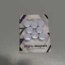 Strong Magnets for Whiteboard, Glassboard and Fridge (White, 8 Pack, Small). N54 Neodymium Rare Earth Heavy Duty Magnets for Home and Office Supplies.