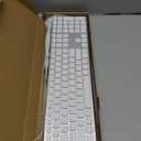 All-Aluminum Wired Mac Keyboard with USB-A/USB-C 2-in-1 Plug-and-Play Cable, Full-Size Numeric Keypad, Metal Unibody Design, Stick-On Risers, Compatible with Apple iMac, Mac mini and MacBook (White)