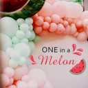One in a Melon Decal,Watermelon Themed Kids Party Supplies Decorations for Baby Shower,1st Birthday Party Decor,Watermelon Style One in a Melon Backdrop Sticker