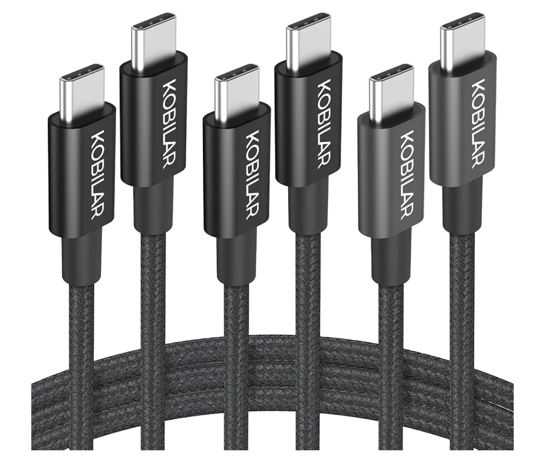 Kobilar USB C to USB C Cable,60W 3A Fast Charging USB C Charger Cable 3 Pack(3.3+5+6.6ft),Type C to Type C Cable for iPhone15/15Pro/16Plus/16ProMax/ipad Air 4/iPad Pro2022/Samsung S23