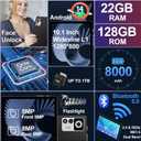 2025 Android 14 Tablet 22GB RAM 128GB ROM 1TB Expand, 10.1 inch 8000mAh Octa-Core Tablet with Keyboard & Mouse, HD IPS Display, 5G Wi-Fi, Bluetooth 5.0, GPS, Widevine L1, Split Screen -Metal Black