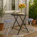 Lavish Home Folding Stool - Set of 2 Counter Height Bar Stools 24-Inch Backless Folding Chairs with 225lb Capacity for Kitchen, Rec Room, or Game Room (Gray)