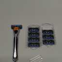 Amazon Basics 5-Blade MotionSphere Men's Razor with Dual Lubrication and Precision Trimmer, 17 Piece Set, 1 Handle & 16 Cartridges, Black