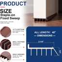 Novabright 2 Pack 48” Staple-on Vinyl Door Bottom Sweep with Drip Cap Fin