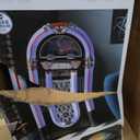 Victrola Mayfield Full Size Jukebox, 3-Speed Belt Driven Turntable with Stereo Speakers & Subwoofer, Wireless Bluetooth Music Streaming, FM Radio, Premium Cartridge, LED Lights, Easy Setup