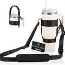 EasyAcc Water Bottle Holder with Strap for 20/30/40 OZ Stanley Quencher H2.0 & Adventure Tumbler, 2 in1 Water Bottle Carrier 5ft Strap/Carabiner/Adjustable Shoulder/Handle for Stanley Cup Accessories