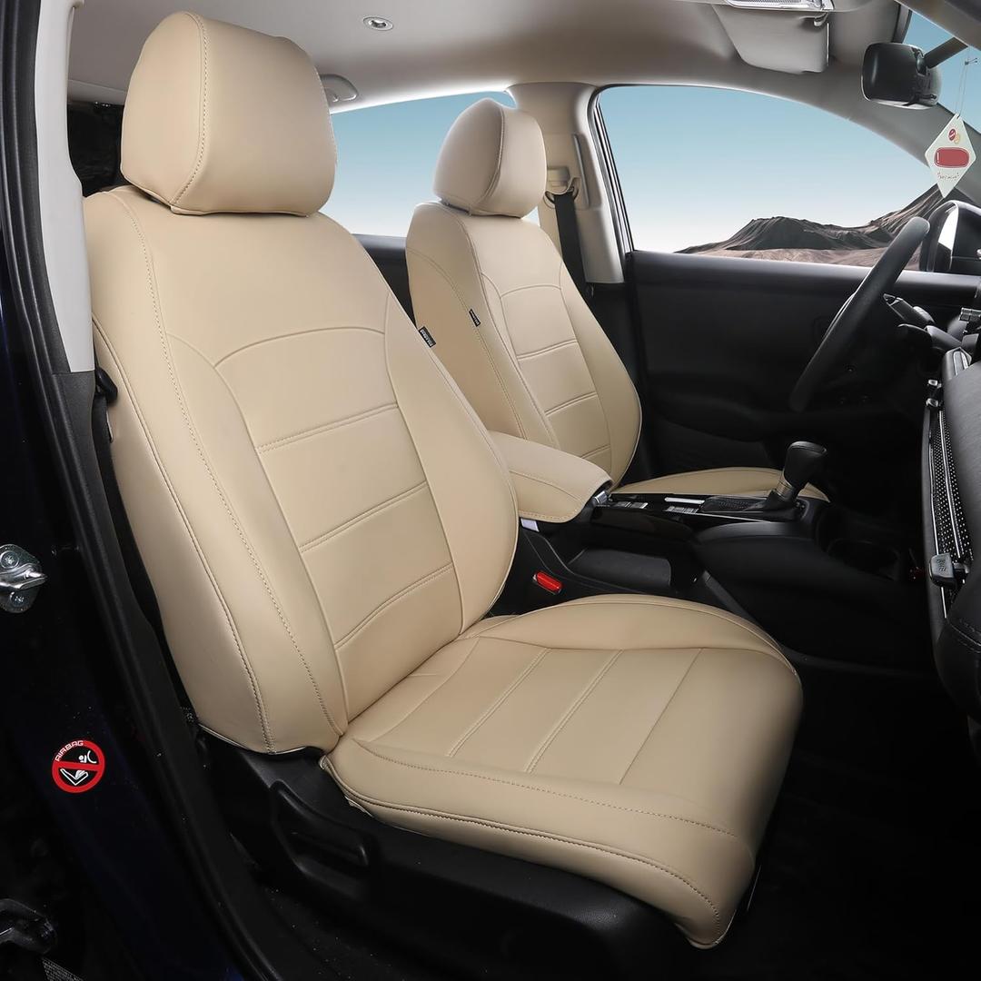 HRV Seat Covers for Honda HRV EXL 2023 2024 2025 2026 1:1 Custom Leather Car Seat Cover Full Set Waterproof - Beige