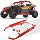 NIXFACE X3 Rock Slider Nerf Bars Tree Kicker Kit Fit for 2017-2024 Can Am Maverick X3/XRS/Turbo RR,Replacement for #715003438 - Red