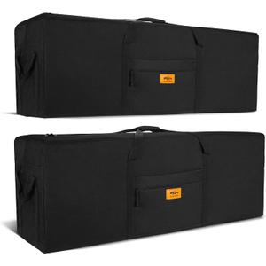 LLAYOO 47 inch Foldable Oversized Zipper Duffel Bag, Travel Outdoor Camping Bag, Sports Equipment Storage Bag, Waterproof and Scratch Resistant, Black 2 Pack
