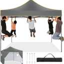 COBIZI 10x10 Heavy Duty Pop Up Canopy Tent for Event Commercial Instant Canopy with 4 Sidewalls, Outdoor Canopy Waterproof Portable Vendor Tent for Parties, Backyard, Camping, UV 50+, Light Gray