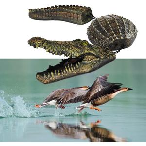 Alligator Pool Float Scary Decor - Gator Scare Away Geese Duck Bird Animal Large Crocodile Statue Floating Pond Decor Outdoor Garden Yard Lake Halloween Swimming Pool Decorations