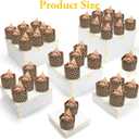 5 x Acrylic Buffet Risers and Stands, Food Risers for Buffet Table, Food Display Stands for Party Catering Dessert Collectibles, White Acrylic Cube Nesting Boxes with Hollow Bottoms (White, 5IN-10IN)