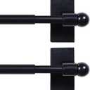 H.VERSAILTEX 2 PACK Magnetic Curtain Rods for Metal Doors Top and Bottom Multi-Use Adjustable Appliances for Iron and Steel Place, Petite Ball Ends, 16 to 28 Inch, 1/2 Inch Diameter, Black