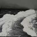 Black and White Beach Wave Textured Wall Art 3D Oil Painting Hand Painted Abstract Canvas Framed 40x20 Inch Acrylic Painting (C0701)