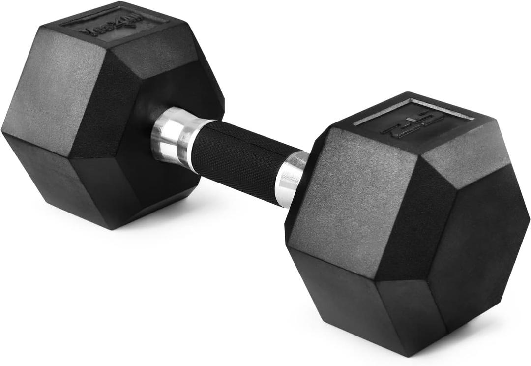 Yes4All Hex Dumbbell Rubber Grip - Premium heavy weight Dumbbell - 25lbs
