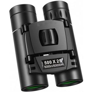 500x25 HD Powerful Binoculars 5000M Long Range Folding Mini Telescope Professional Hunting Telescope Zoom Military HD BAK4 FMC Optics for Hunting Sports Outdoor Camping Travel Outdoor Gifts