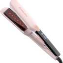 Hair Straightener, 1.75 Inch Flat Iron with Infrared and Ionic Technology, Titanium Plate with Ceramic Coating Dual Voltage Straightener with Heat-Resistant Silicone for All Hair Types (Pink)