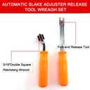 Automatic Slack Adjuster Release Tool and Wrench Fork End Release Tool and Double Square Ratcheting Wrench for Air Brake System Adjustments
