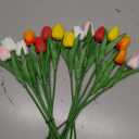 SITUMEIZI Fake Flowers Tulips Artificial Flower 15pcs Real Touch PU 14" for Spring Easter Home Kitchen Wedding Bouquet Bulk Mother's Gift Day Decorations(Assorted Colors,5)