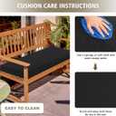 Outdoor Bench Cushion Waterproof 45"x18" Fade-Resistant Patio Furniture Cushion with Ties for Porch Swing, Loveseat, or Indoor Bench Replacement, Black