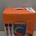 Karaoke Machine, Portable Bluetooth Speaker with 2 Wireless Microphones for Adults & Kids with Lights, Karaoke Microphone with PA System Supports USB/TF/FM/AUX for Home Party Home System Packages (Black)