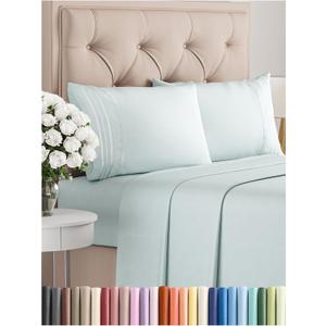 Full Size 4 Piece Sheet Set - Comfy Breathable & Cooling Bed Sheets Set - Hotel Luxury Bedding for Women, Men, Kids & Teens - Deep Pockets, Easy-Fit, Super Soft & Wrinkle Free - Oeko-Tex - Ice Blue (17 - Ice Blue)