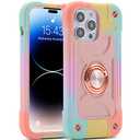 MARKILL Compatible with iPhone 14 Pro Case 6.1 Inch with Built-in Ring Stand, Military Grade Drop Protection Full Body Rugged Heavy Duty Case 3 in 1 Protective Durable Cover