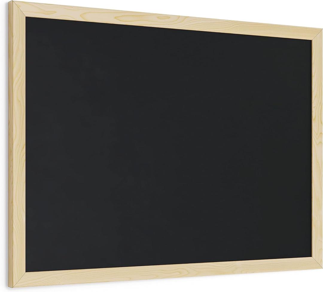 U Brands Chalboard, 18" x 24" Inches, Light Birch Wood Frame (310U00-01)