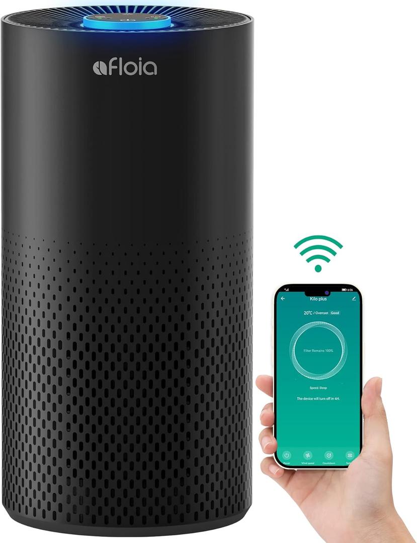 Afloia Air Purifiers for Bedroom Home Large Room, 2.4GHz Wi-Fi Smart 3 in 1 Filter Air Purifiers for Pets Allergy Odor Smoke Dust Mold Pollen, Air Cleaners Work with Alexa and Google Assistant