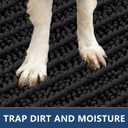 Smiry Dog Door Mat for Muddy Paws 30x20, Extra Soft Absorbent Chenille Doormat, Trap Moisture and Dirt, Non-Slip Machine Washable Front Door Mat for Indoor Entrance Inside Floor, Black