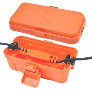 Hrensaw Small Weatherproof Electrical Connection Box(6 x 3.5 x 2.2inch),Outdoor Electrical Box,Waterproof Extension Cord Covers for Plug, Extension Cables, Holiday Lights,Orange