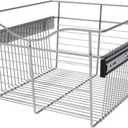 Chrome 18" Classic Closet Wire Basket Standard
7.3" Height, Full-Extension Soft-Closing Pull-Out Slides, Lift-Out Removable Steel Wire Basket, Easy-Access Closet Storage
