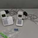 Panasonic Cordless Phone, 1.6" Backlit Display, Call Block, Speakerphone, 10 Hours Talk Time, 2 Handsets - KX-TGC202W (White)