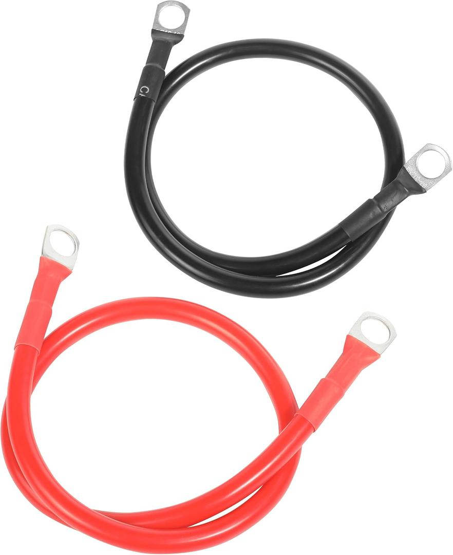 2 x bylikeho 6 AWG Battery Cable,20 Inch Red&Black Battery Cable Battery Wire,Car Accessories Battery Power Inverter Cables Set with 3/8"Lugs Terminals,for Car Motor Automotive Motorcycle RV Marine Boat