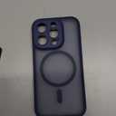 CANSHN Magnetic Compatible with iPhone 15 Pro Case, Upgraded [Full Camera Protection] [Compatible with Magsafe] [Translucent Matte] Shockproof Protective Phone Case Cover 6.1 Inch - Deep Blue