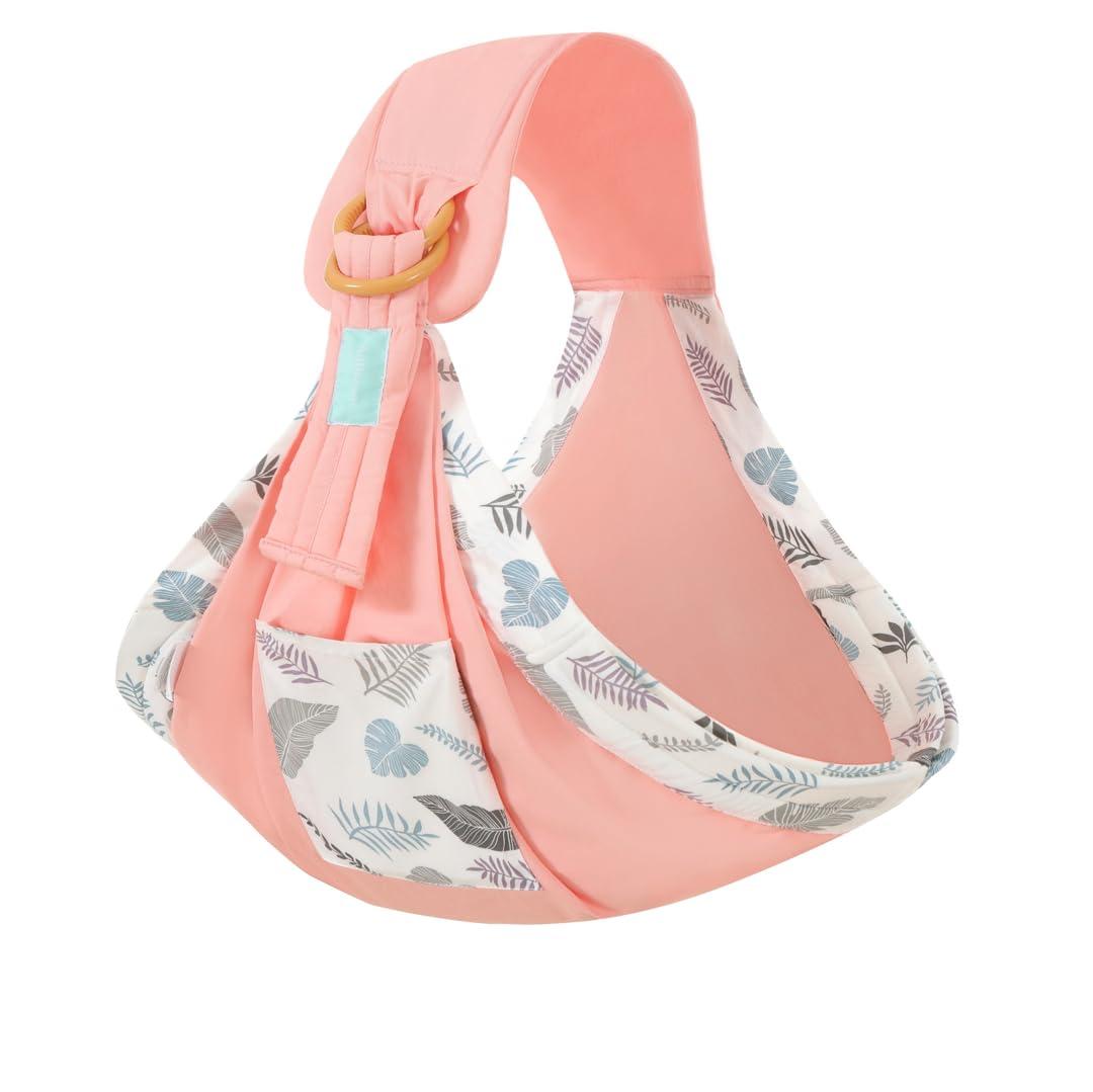 Baby Sling Carrier, Cotton Baby Carrier Newborn to Toddler (7-33 Pounds), Lightweight, Ring Sling, Baby Carrier (Pink)
