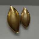 Red Co. Set of 2 Decorative Elongated Textured Metal Centerpiece Trays, Gold