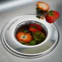 RSVP International Endurance Stainless Steel Large Sink Strainer, 4.5" | Traps Food Scraps | Polished Finish with Precision Pierced Holes | Dishwasher Safe